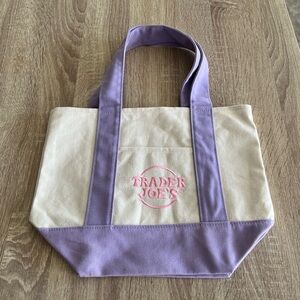 NWOT Trader Joe’s Purple and Cream Tote Bag